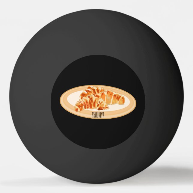 Pelota De Ping Pong Ilustracion personalizado croissant (Anverso)