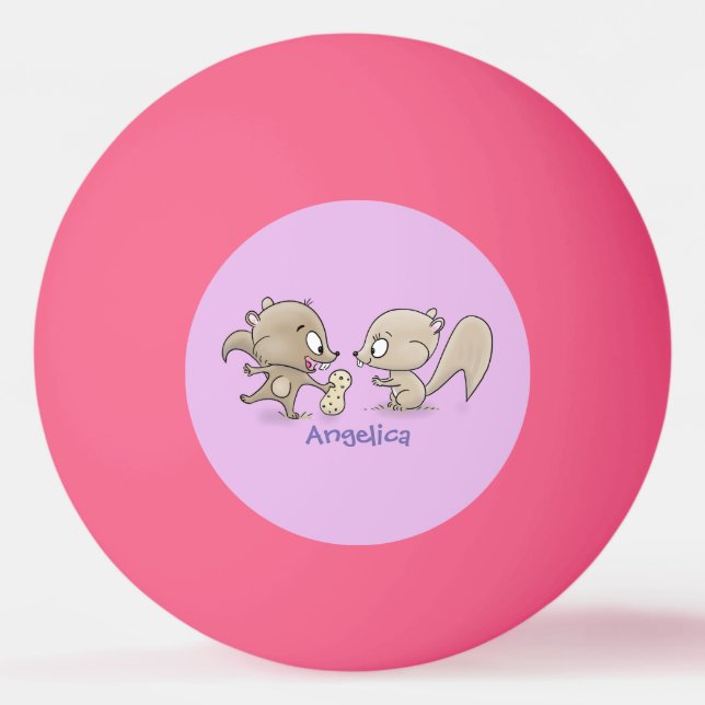Pelota De Ping Pong Ilustracion personalizado de ardillas graciosas (Anverso)