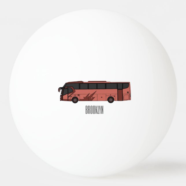 Pelota De Ping Pong Ilustracion personalizado de autobús (Anverso)