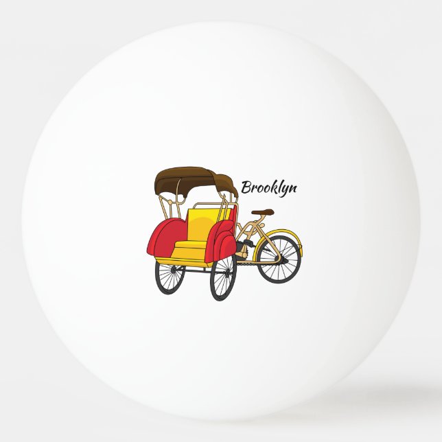 Pelota De Ping Pong Ilustracion personalizado de bicitaxi (Anverso)
