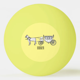 Pelota De Ping Pong ilustracion personalizado de caballos y carruajes