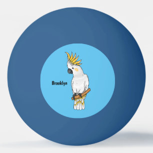 Pelota De Ping Pong Ilustracion personalizado de cacatúa con crema de