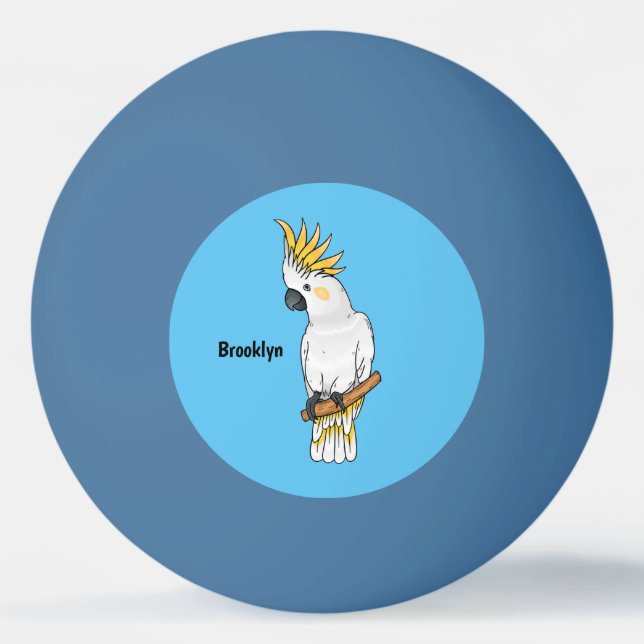 Pelota De Ping Pong Ilustracion personalizado de cacatúa con crema de  (Anverso)
