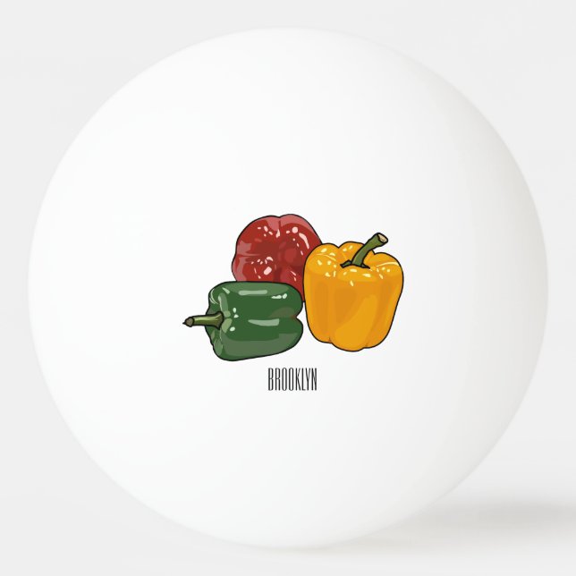 Pelota De Ping Pong Ilustracion personalizado de Capsicum (Anverso)