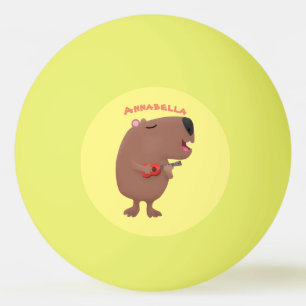 Pelota De Ping Pong Ilustracion personalizado de capybara ukulele cant