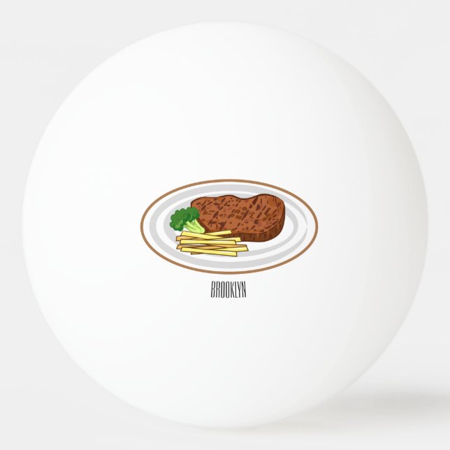 Pelota De Ping Pong Ilustracion personalizado de carne (Anverso)