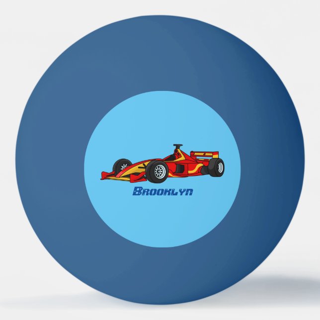 Pelota De Ping Pong Ilustracion personalizado de coches de carreras de (Anverso)