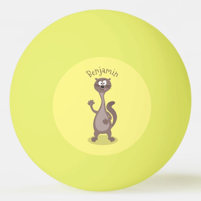 Pelota De Ping Pong Ilustracion personalizado de comadreja divertida (Anverso)