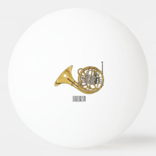 Pelota De Ping Pong Ilustracion personalizado de cuerno francés