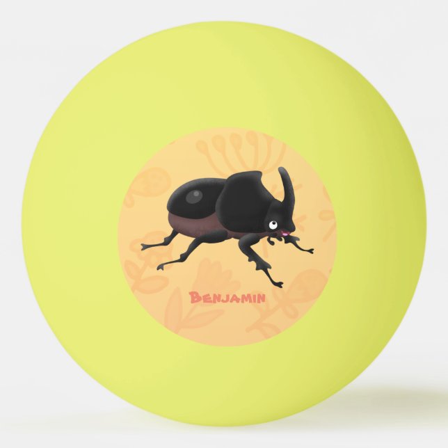 Pelota De Ping Pong Ilustracion personalizado de escarabajo rinoceront (Anverso)