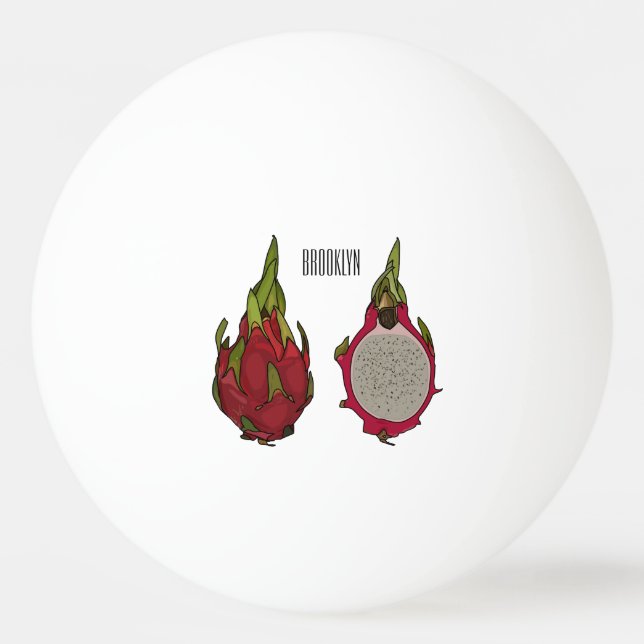 Pelota De Ping Pong Ilustracion personalizado de fruta dragón (Anverso)