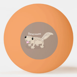 Pelota De Ping Pong Ilustracion personalizado de gecko de color marrón