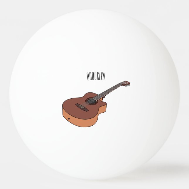 Pelota De Ping Pong Ilustracion personalizado de guitarra acústica (Anverso)