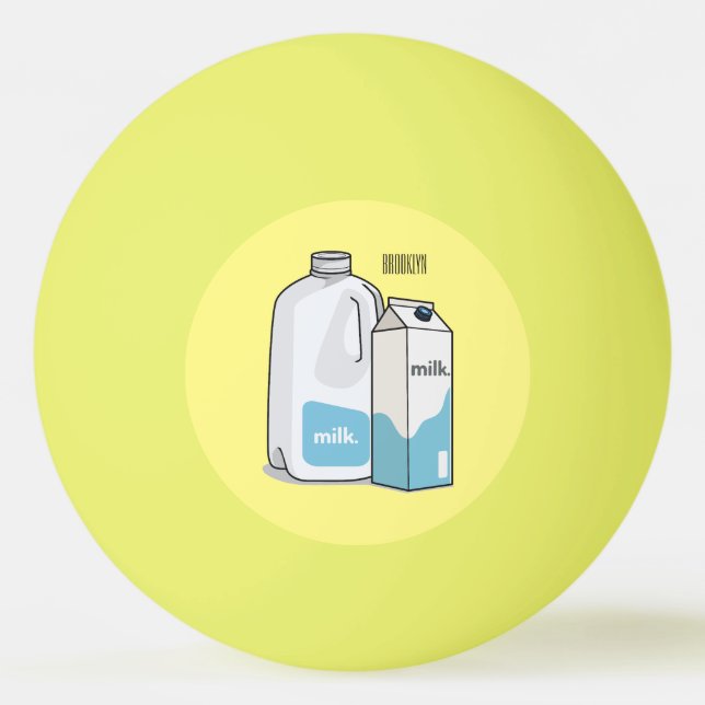 Pelota De Ping Pong Ilustracion personalizado de leche (Anverso)