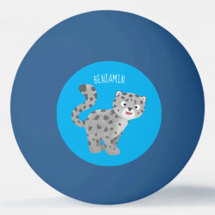 Pelota De Ping Pong Ilustracion personalizado de leopardo de las nieve