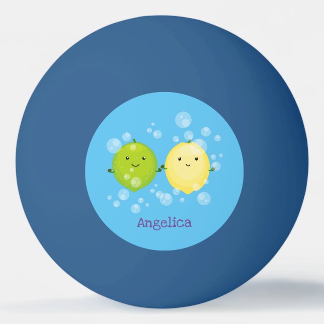 Pelota De Ping Pong Ilustracion personalizado de lima de limón feliz (Anverso)