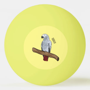 Pelota De Ping Pong Ilustracion personalizado de loro gris africano