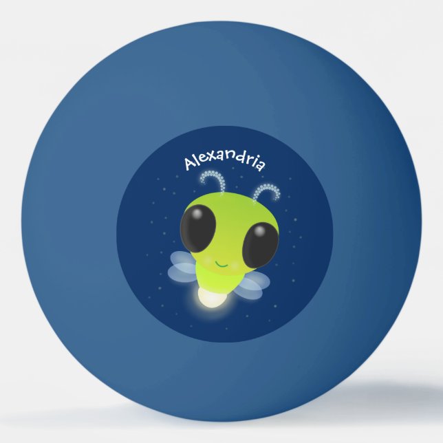 Pelota De Ping Pong Ilustracion personalizado de luciérnaga con brillo (Anverso)