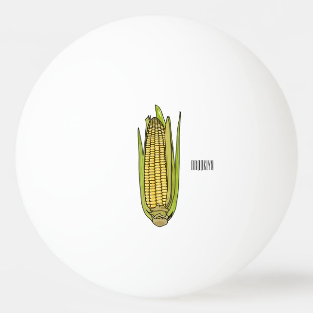 Pelota De Ping Pong Ilustracion personalizado de maíz (Anverso)