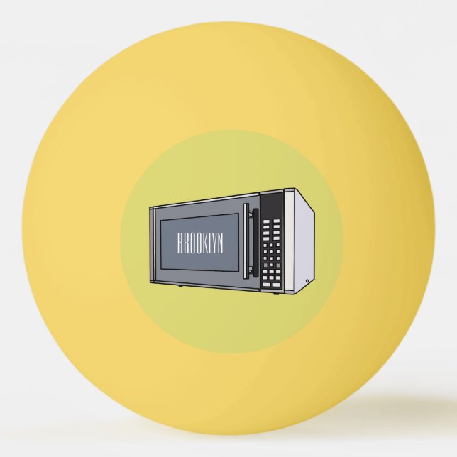 Pelota De Ping Pong Ilustracion personalizado de microondas (Anverso)