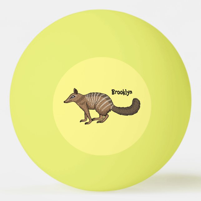 Pelota De Ping Pong Ilustracion personalizado de número feliz lindo (Anverso)