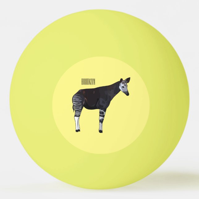 Pelota De Ping Pong Ilustracion personalizado de Okapi (Anverso)
