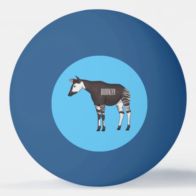 Pelota De Ping Pong Ilustracion personalizado de Okapi (Anverso)