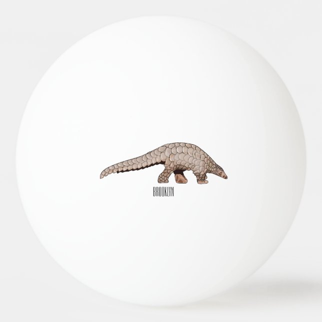 Pelota De Ping Pong Ilustracion personalizado de Pangolin (Anverso)