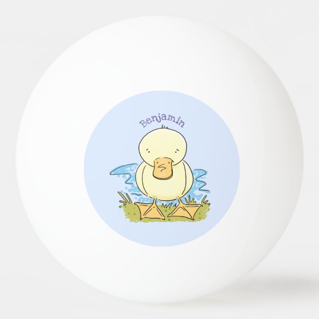 Pelota De Ping Pong Ilustracion personalizado de pato amarillo (Anverso)
