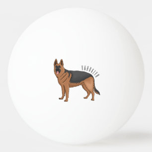 Pelota De Ping Pong Ilustracion personalizado de perro pastor alemán
