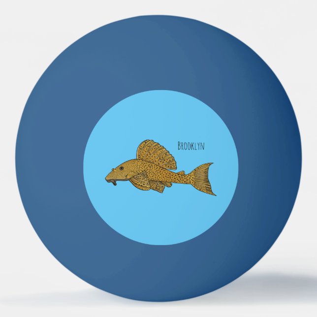 Pelota De Ping Pong Ilustracion personalizado de pescado Pleco (Anverso)