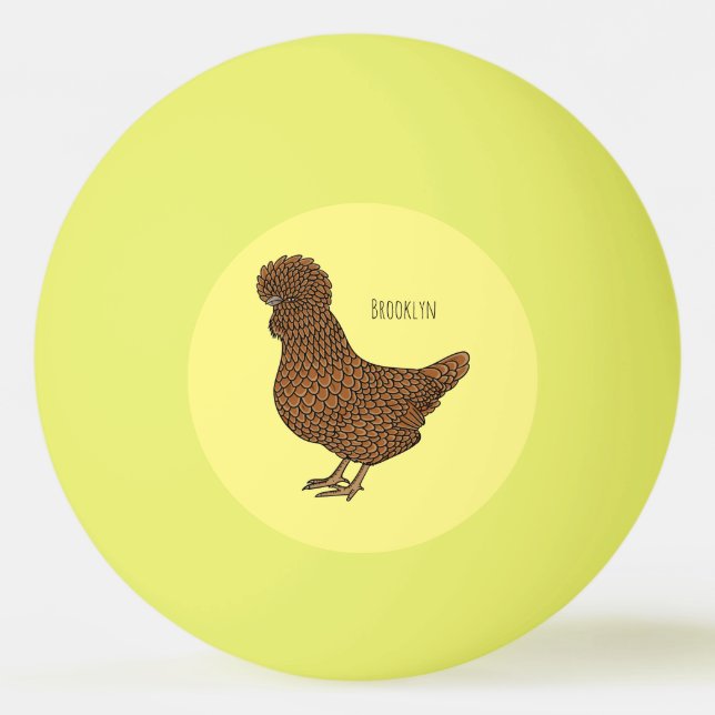 Pelota De Ping Pong Ilustracion personalizado de pollo polaco Chamois (Anverso)