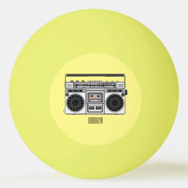 Pelota De Ping Pong Ilustracion personalizado de radio (Anverso)