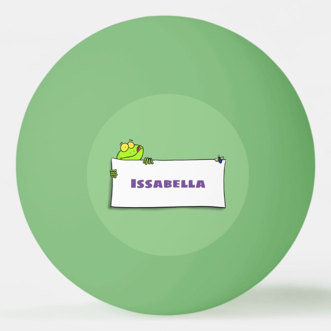 Pelota De Ping Pong Ilustracion personalizado de señas de rana verde s (Anverso)