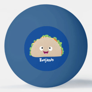 Pelota De Ping Pong Ilustracion personalizado de taco alegre sonriente