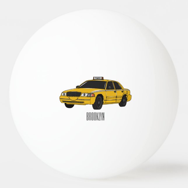 Pelota De Ping Pong Ilustracion personalizado de taxi (Anverso)