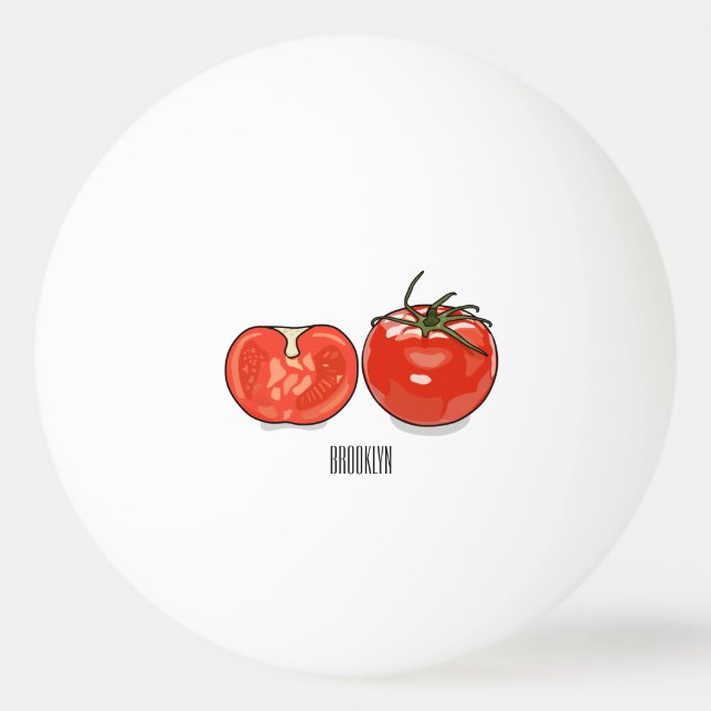 Pelota De Ping Pong Ilustracion personalizado de tomate (Anverso)