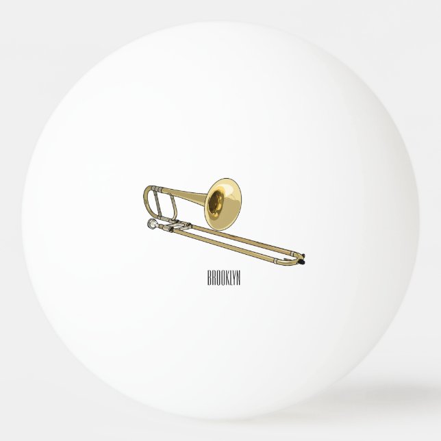 Pelota De Ping Pong Ilustracion personalizado de Trombone (Anverso)