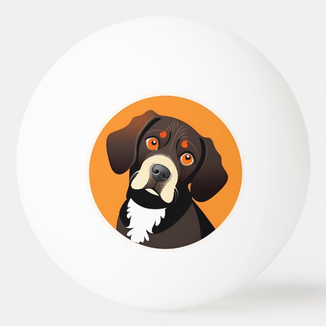 Pelota De Ping Pong Ilustracion Personalizado de un cachorro (Anverso)