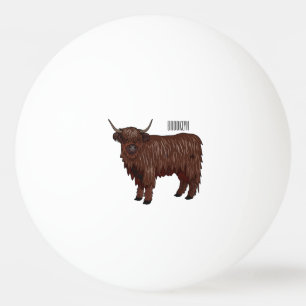 Pelota De Ping Pong Ilustracion personalizado de vaca de Highland