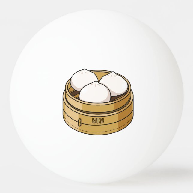 Pelota De Ping Pong Ilustracion personalizado Dim sum (Anverso)