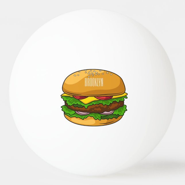 Pelota De Ping Pong Ilustracion personalizado Hamburger (Anverso)