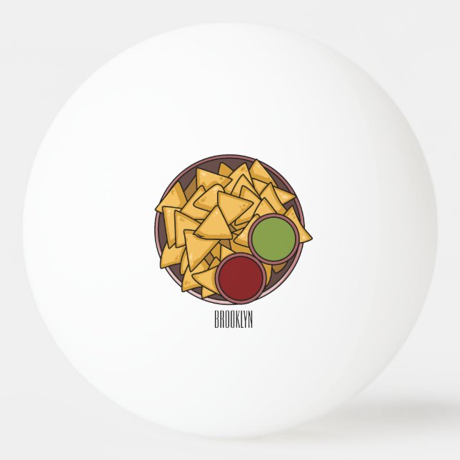 Pelota De Ping Pong Ilustracion personalizado Nachos (Anverso)