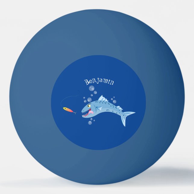 Pelota De Ping Pong Ilustracion personalizado pescador hambriento de b (Anverso)