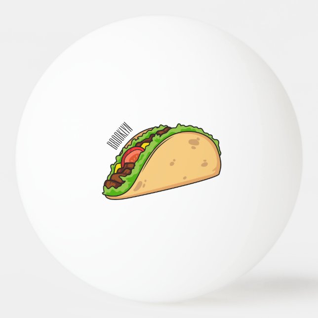 Pelota De Ping Pong Ilustracion personalizado Taco (Anverso)