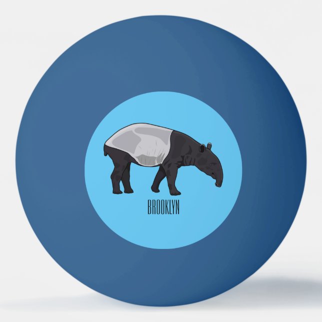 Pelota De Ping Pong Ilustracion personalizado Tapir (Anverso)