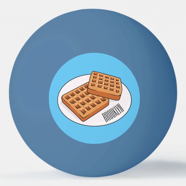 Pelota De Ping Pong Ilustracion Waffle personalizado (Anverso)