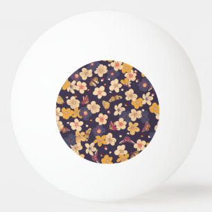 Pelota De Ping Pong Impresión asiática sobre la mariposa de flores de 