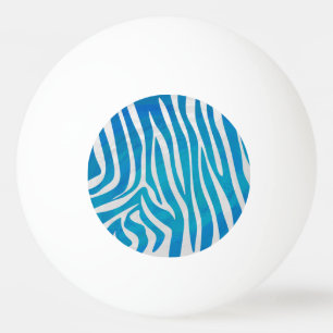 Pelota De Ping Pong Impresión azul y blanca de cebra