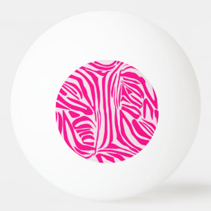 Pelota De Ping Pong Impresión de cebra rosa